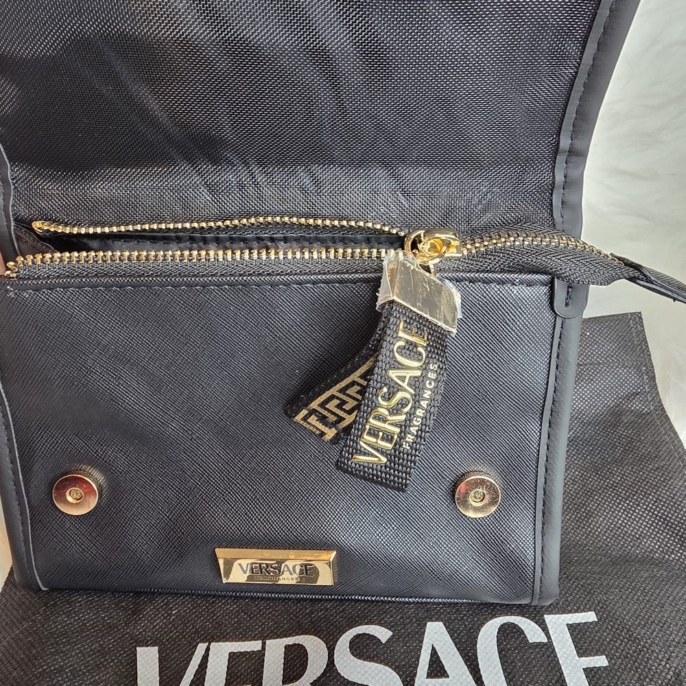 Versace Fragrance Clutch/Pouch/Makeup Bag New with Plastic on Hardware Dustbag - Picture 5 of 10